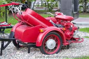 Пожарный мотоцикл Днепр-157П в музее пожарной техники в Иваново