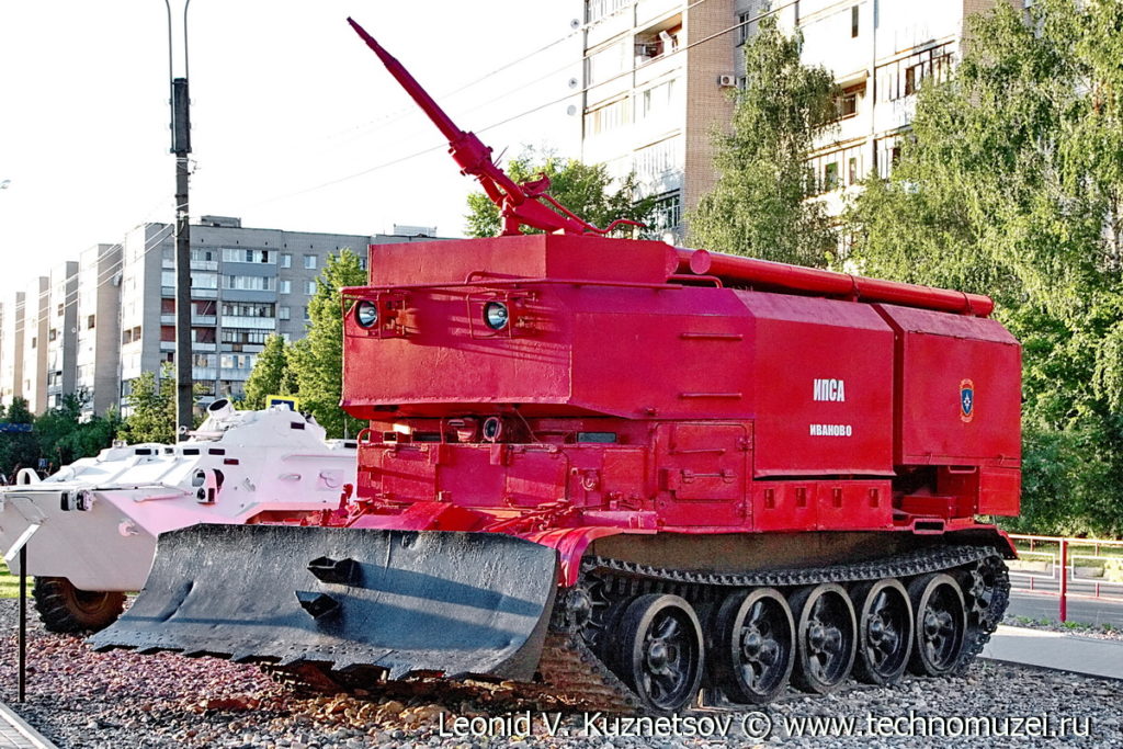 Пожарная установка ГПМ-54 на танке Т-54 в музее пожарной техники в Иваново