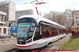 Трамвай Витязь-М 71-93М на параде трамваев в Москве