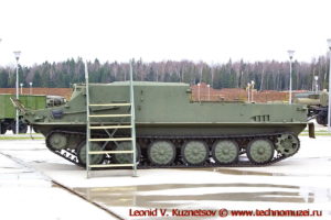 Гусеничный бронетранспортер БТР-50ПК в парке Патриот