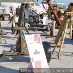 Орудие 2А28 с обрезанным стволом на колесном станке на выставке сирийских трофеев в парке Патриот
