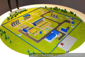 Макет газораспределительной станции с автономным энергопитанием в музее магистрального транспорта газа