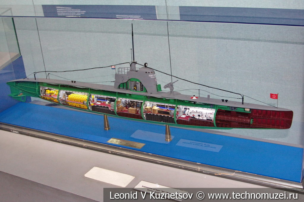 Подводная лодка М-107 типа М XII серии (модель) в Музее Военно-морского флота в Москве