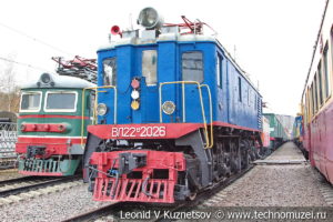 Грузопассажирский электровоз ВЛ22м-2026 в Железнодорожном музее на Рижском вокзале