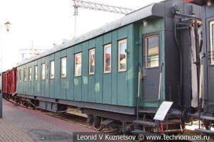 Пассажирский вагон 1931 года переоборудованный в вагон-кухню санитарного поезда ВСП124 в Железнодорожном музее на Рижском вокзале