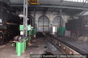 Ремонтный цех паровозного депо в железнодорожном музее на станции Подмосковная