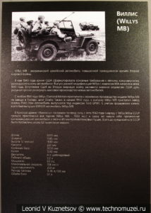 Легковой полноприводный автомобиль Willys MB (США) 1941 года в музее отечественной военной истории в Падиково