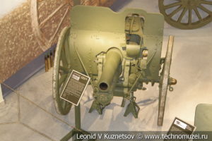 114-мм скорострельная гаубица образца 1910 года в музее отечественной военной истории в Падиково