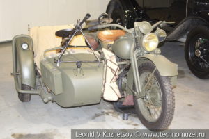 Мотоцикл Harley-Davidson WLA 42 1942 года в музее отечественной военной истории в Падиково