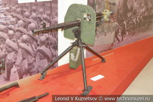 7,62-мм станковый пулемёт Дегтярёва ДС-31 образца 1931 года раннего типа в музее отечественной военной истории в Падиково